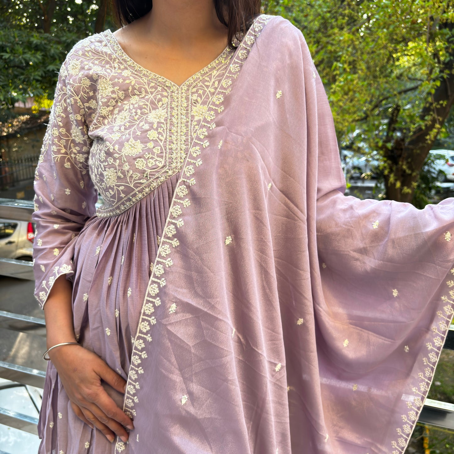 Baani Lavender Thread Detailing Sharara Suit