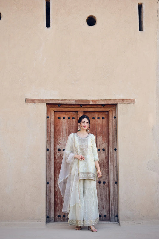 Ivory Ibaadat-Sharara Set