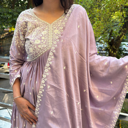 Baani Lavender Thread Detailing Sharara Suit