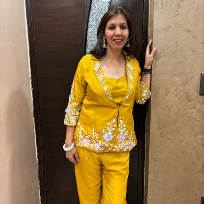 Yellow Embroidered Co-ord Set