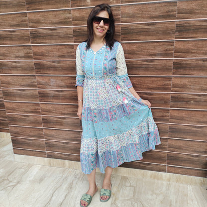 Digital Print Lace Work Tunic