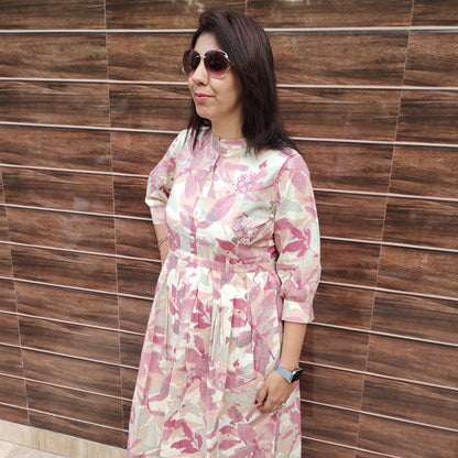 Mari-Gold Digital Print Dress