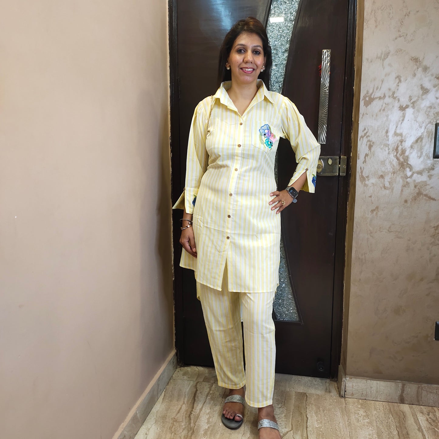 Lemon Apple Cut High-Low Co-ord Set