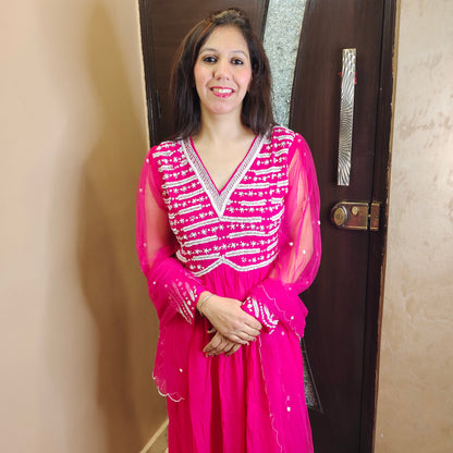 Alia Cut Embroidered High-low Anarkali Suit