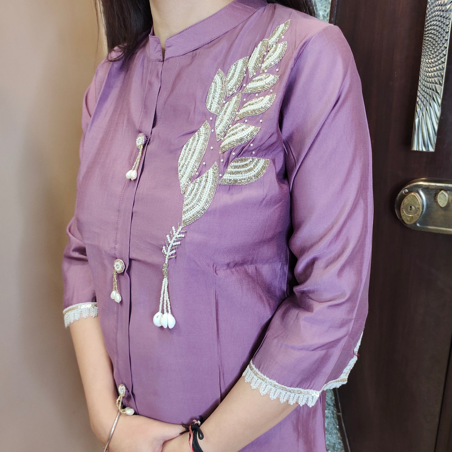 Muslin embroidered Co-ord Set