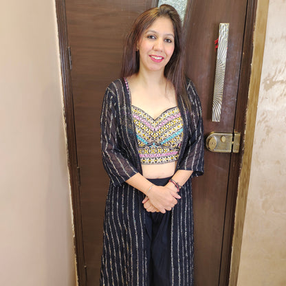 Palazzo Crop Top with Shrug