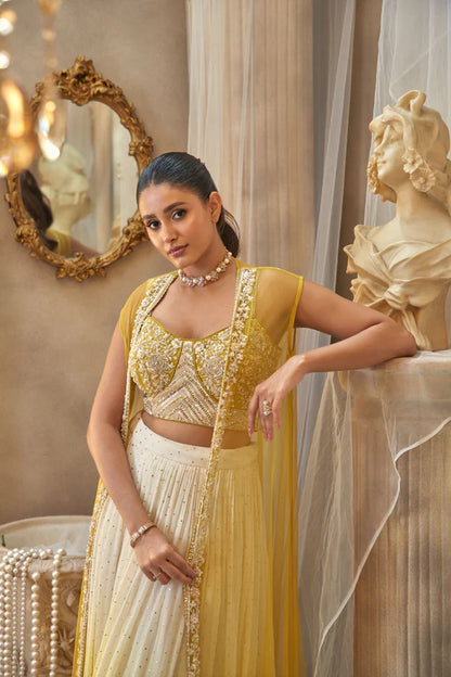 Golden Glow Ombre Lehenga Set